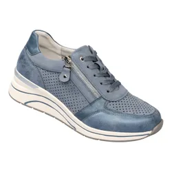 Leder-Keilsneaker "Sandra" blau 38 Damen