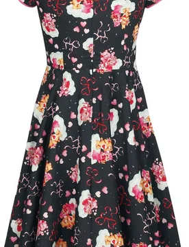 Kleid knielang - TENDERHEART DRESS - XS bis L - für Damen - Größe L - schwarz - Frauen - female - Hell Bunny X Glücksbärchis - FashionsVida
