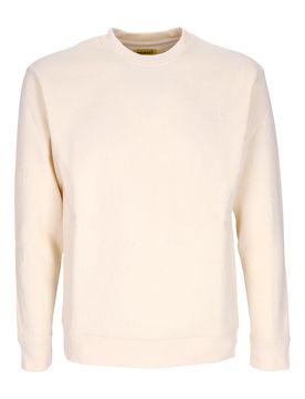 Felpa Girocollo Uomo Emboss Print Fleece Crewneck Coconut