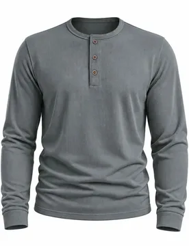 Men's Long Sleeve Pullover Shirt, 3 Button Placket Quick Dry Athletic Top,Stylish Mens Basic Shirts for Fall Daily Wear - Aliexpress - FashionsVida