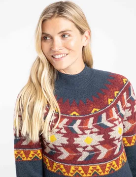 Arelia Womens Ikat Knitted Jumper - - Size: 10 - Weird Fish - FashionsVida