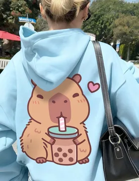 Pieza Sudadera casual con estampado para niña preadolescente, forrada térmica, manga larga, ropa de estudiante para otoño/invierno - Shein - FashionsVida