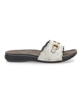 Ciabatte Bianche Con Morsetto e Sottopiede in Pelle 4310 36 - Tiglio - FashionsVida
