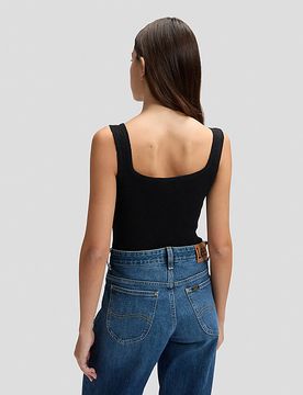 Slim Knitted Tank Top Black Größe L female