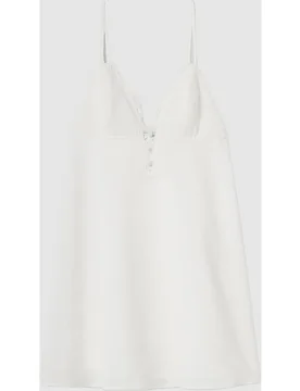 Vestido corto acampanado con encaje y tirantes finos - CLAUDIE PIERLOT - FashionsVida