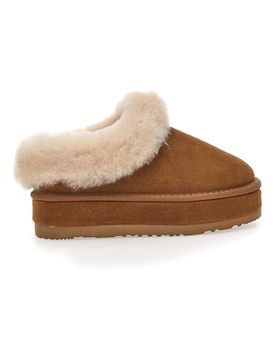 Sabot Camel Con Pelo Suola Flatform WD90010 39
