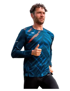 K Running Maglietta A Maniche Lunghe Vortex Winter Blue 2XL - 42K Running - FashionsVida
