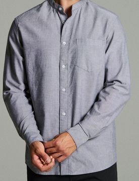 Camicia in cotone regular fit - grigio scuro