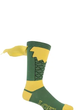 Pair Green Marvel Loki Cape Cotton Socks Men's 6-11 Mens - - Green - Size: 6-11 Mens - Film & TV Characters - FashionsVida
