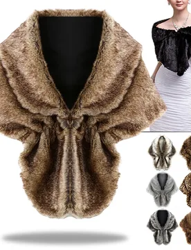 Women Bridal Shawl Wedding Cape Warm Faux Fur Stole Wrap Imitation Rex Rabbit Fur Cloak Shrug Scarf For Evening Party Decor - Aliexpress - FashionsVida