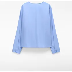 Blusa de mujer con escote barco drapeado