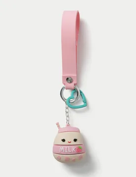 Squishmallows Amelie Strawberry Milkshake Keyring Pink Female - M&S - FashionsVida