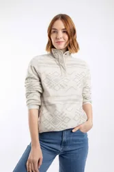 Women's Amy Printed Microfleece Jumper in Cream Size: 10 - Cream - Size: 10