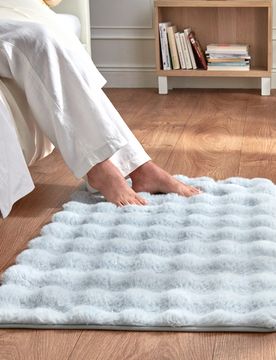 Bettvorleger Bubble-Fleece grau Eldo