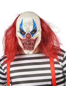 Erschreckende Horrorclown-Maske weiss-rot - BESTER NOVELTY - FashionsVida