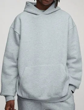 Herren Tall Basic Oversized Kapuzenpullover Zum Überziehen Grey Marl Größe Small - boohooMAN - FashionsVida