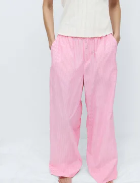 Pure Cotton Striped Pyjama Bottoms Medium Rose female - M&S - FashionsVida