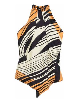 Top In Seta Con Collo All'americana