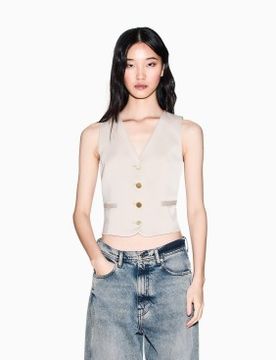 Para mujer. XW001954AF21553U6223 Chaleco Casual (XS), Poliéster