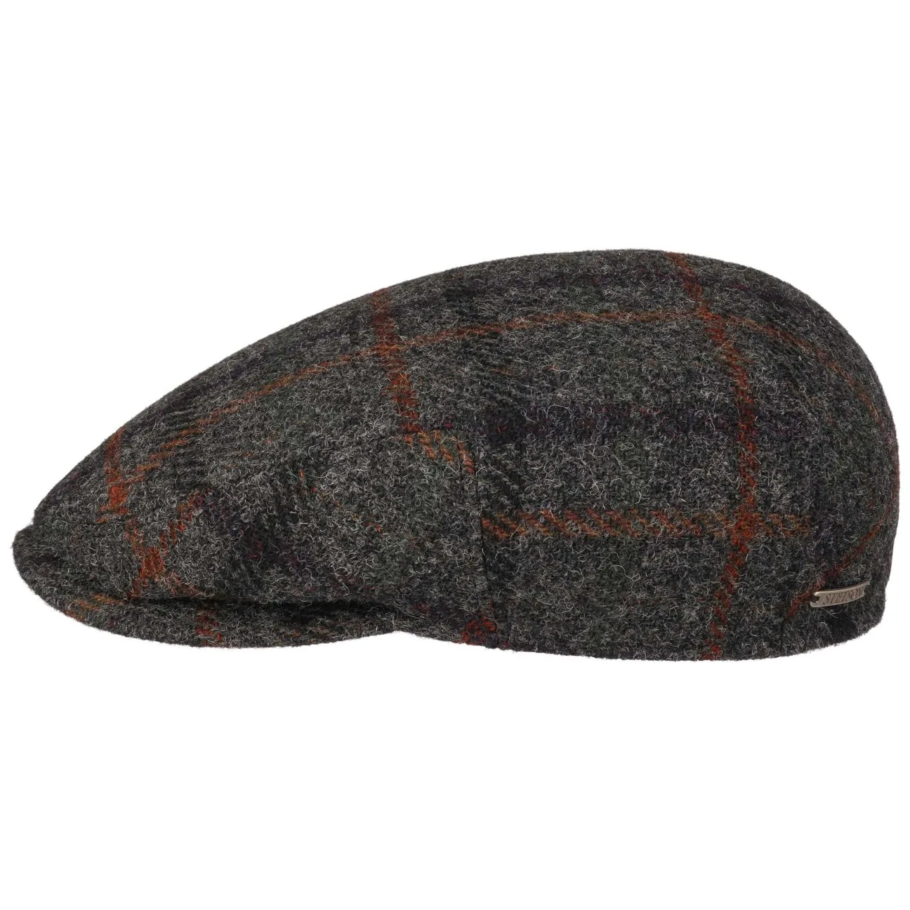 Kent Harris Tweed Check Flat Cap by - anthracite - Size: 56 cm - Stetson - FashionsVida