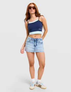 Micro Skirt - Damen, Blau - female - Size: 10 - Unlike Humans - FashionsVida