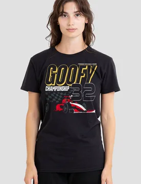 Women's Goofy Racing Monaco T-Shirt, Black Size: 2XL - Black - Size: 2XL - Disney - FashionsVida