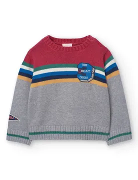 Boboli Pull Knitwear Grey 7 Années Garçon