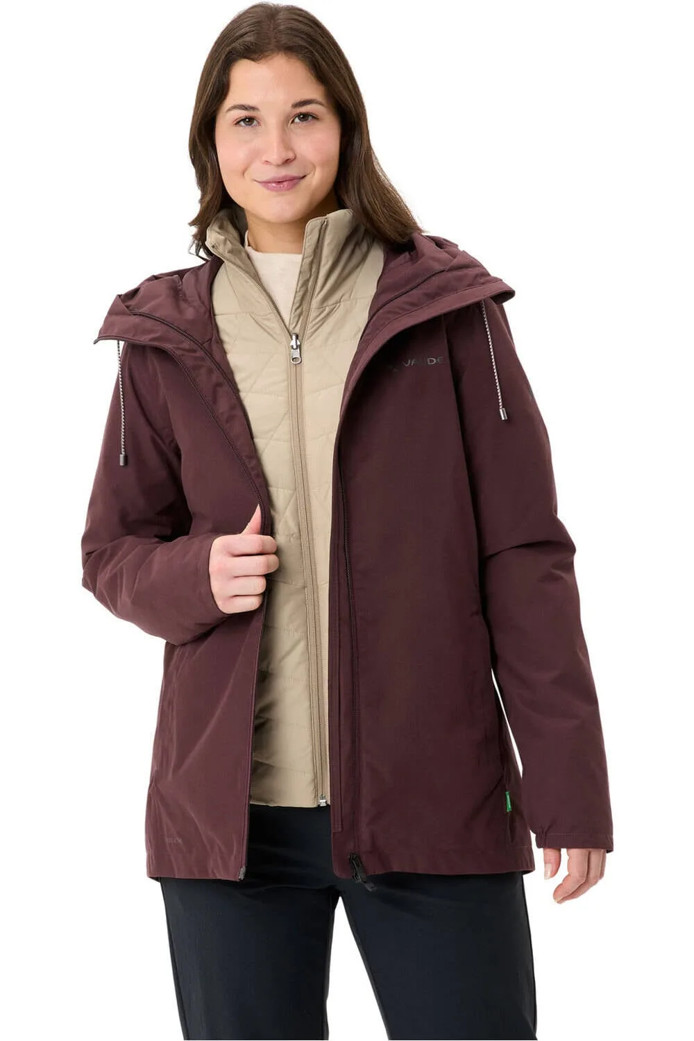 Mineo 3in1 chaqueta impermeable insulada mujer Marron (36) - VAUDE - FashionsVida