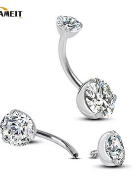 G23 Titanium CZ Stone Navel Earring Curves Belly Button Ring Women Body Jewelry Bellybutton Piercing Jewellery Barbell - Aliexpress - FashionsVida