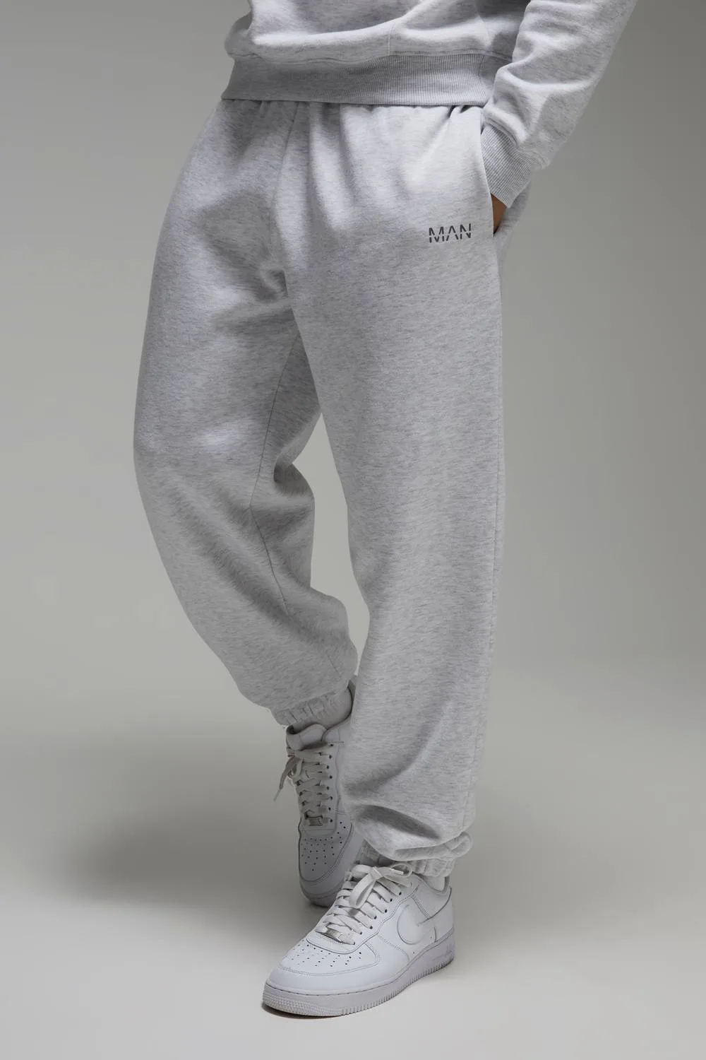 Herren Herren Active Oversized Jogger Hose Grey Marl Größe XL - boohooMAN - FashionsVida