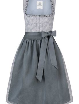 Dirndl Sophie (rauchblau, Gr. 38) von Heimatgwand für Damen, 100% Baumwolle