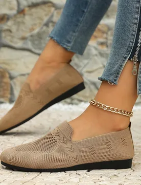 Zapatos deportivos casuales cómodos, transpirables y versátiles de mujer, sin cordones y de suela plana - Shein - FashionsVida