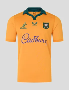 Rugby Australia Men's Wallabies Home Shirt - Gold GOLD/GREEN 5XL male - Castore - FashionsVida