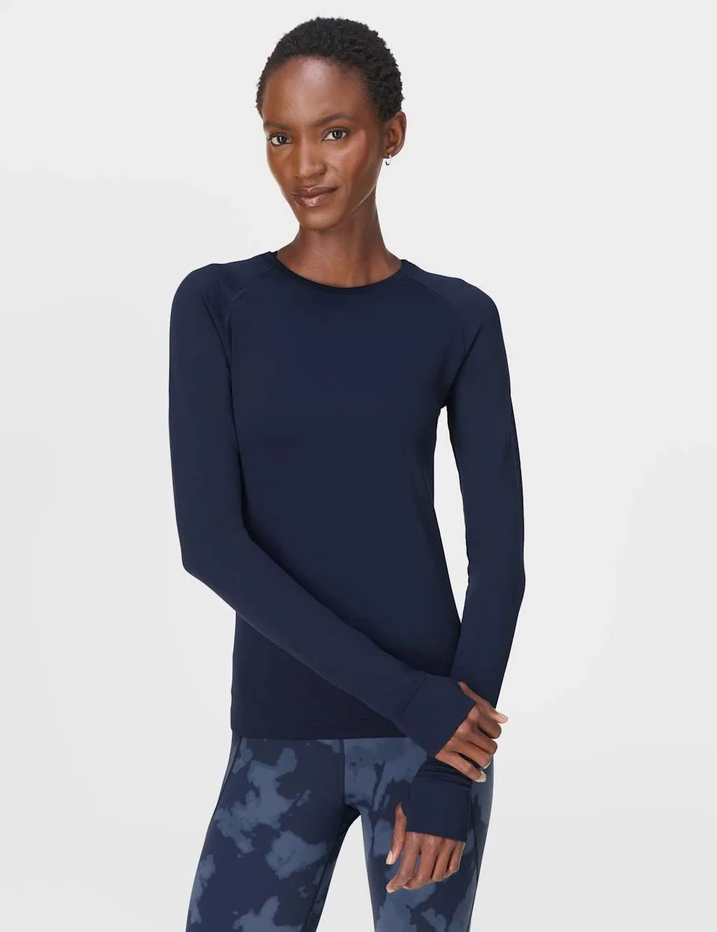 Athlete Seamless Crew Neck Top Navy - Sweaty betty - FashionsVida
