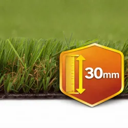 Césped artificial Iguazú 30mm rollo 2x5m, 11.600 Dtex, peso total 2.558g-m²