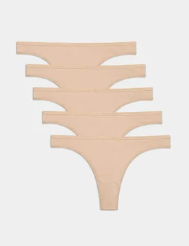 Pack Cotton Modal Thongs Rose Quartz female - M&S - FashionsVida
