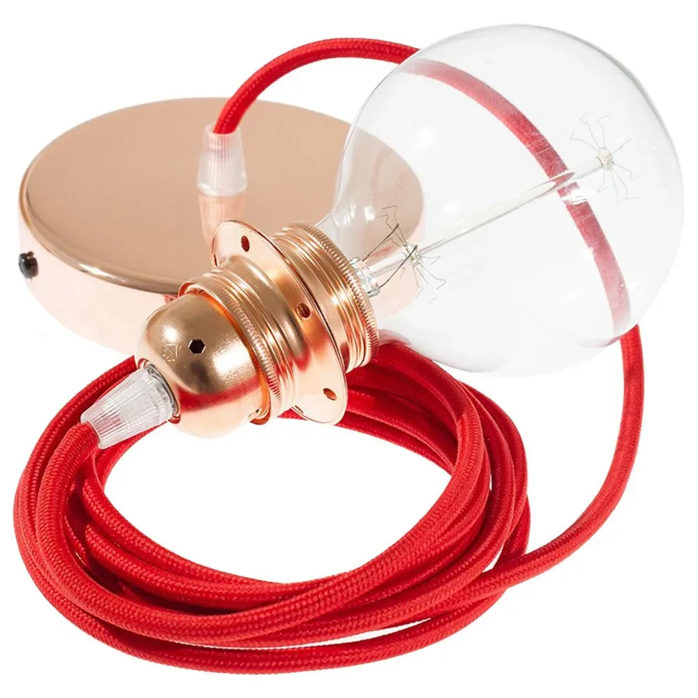 Cables Lampe Suspendue Pendel Pour Abat-jour Rm09 2 M Red / Copper One Size - Creative - FashionsVida