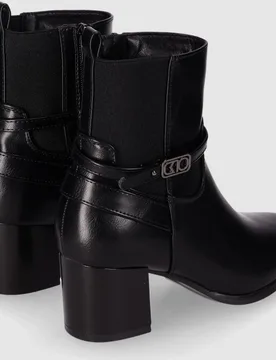 Botines básicos de mujer con tacón ancho y panel elástico con diseño elegante - Chika10 - FashionsVida