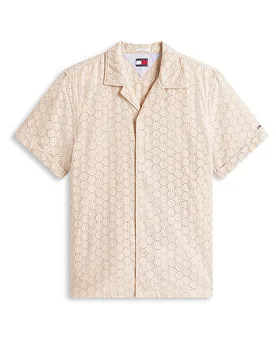 Camisa Regular Fit beige M - Tommy Jeans - FashionsVida