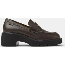Mocasines con tacón de mujer milah de piel