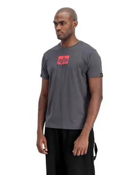 Industries Maglietta A Maniche Corte Satin Logo T Vintage Grey S - ALPHA - FashionsVida