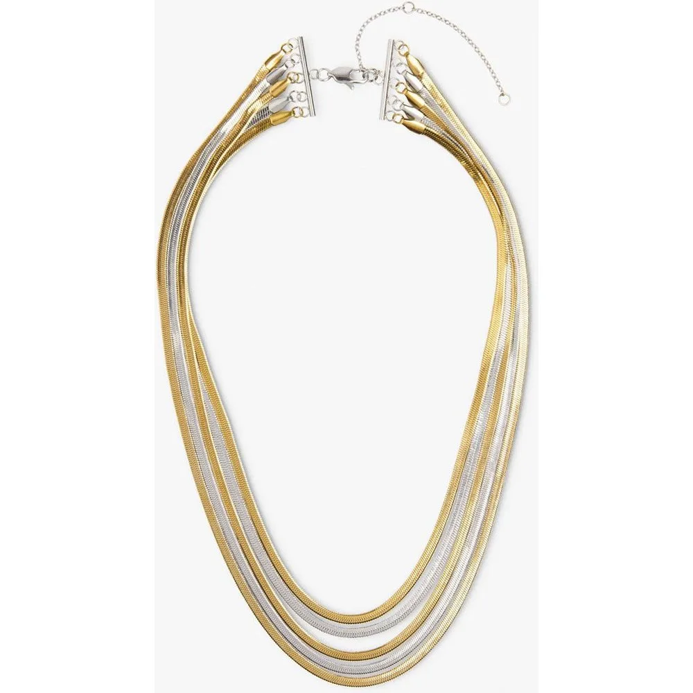 Collar de acero inoxidable doble con multicadenas - Parfois - FashionsVida