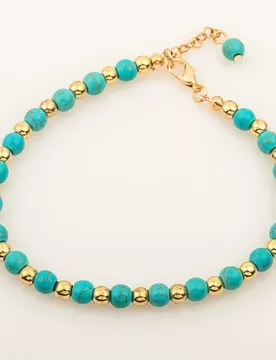K Gold Plated Bead Bracelet Ladies Handmade Turquoise Stackable Adjustable Skeleton Flower Pendant Jewellery Birthday Gift - Aliexpress - FashionsVida