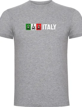 Maglietta A Maniche Corte Italy Heather Grey - Kruskis - FashionsVida
