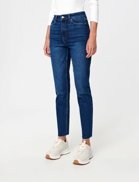 Jeans high waist mom fit - blu scuro