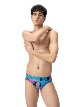 Allover Digi 7cm Swimming Brief True Navy / Siren Red UK 30 Men - Speedo - FashionsVida