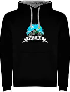 Felpa Con Cappuccio Freeriders Two-colour Black / Grey