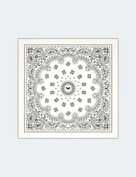 Foulard Weekend in twill di seta bianca con stampa paisley a contrasto - Max Mara - FashionsVida