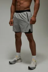 Herren Herren Active Stretch Woven 2in1 Shorts Light Grey Größe XL