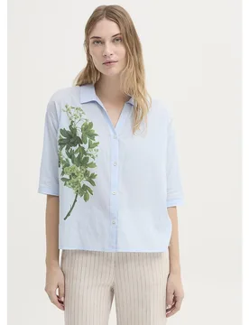 Camisa de mujer 100% algodón de manga corta con estampado frontal - Nice Things - FashionsVida